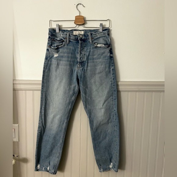 MOTHER Size 29 Light Blue The Tomcat Confession Straight Ankle High Rise Jeans - Picture 1 of 7